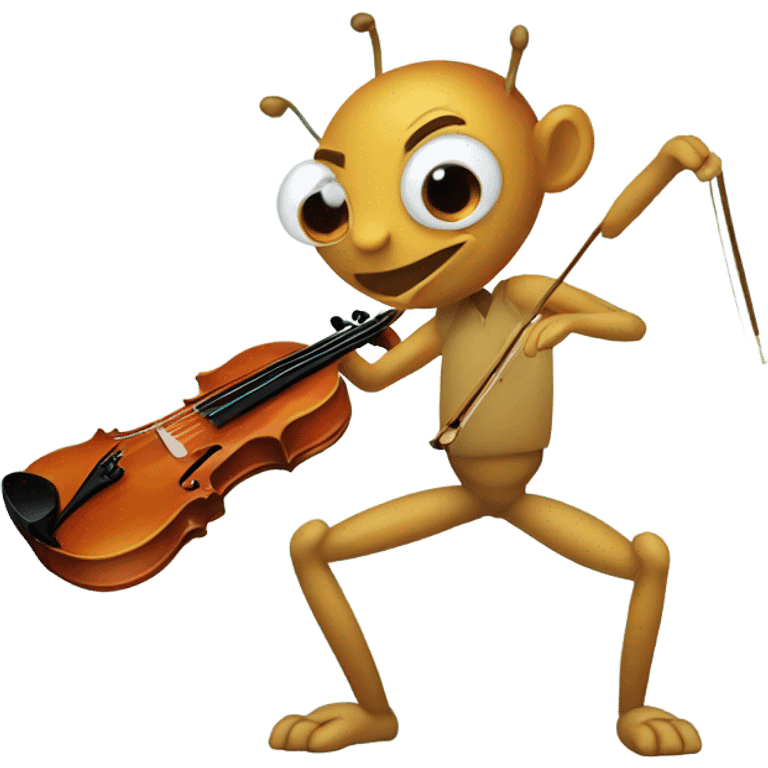 A cricket playing a violin emoji