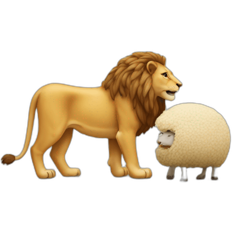 Un lion qui mange un mouton emoji