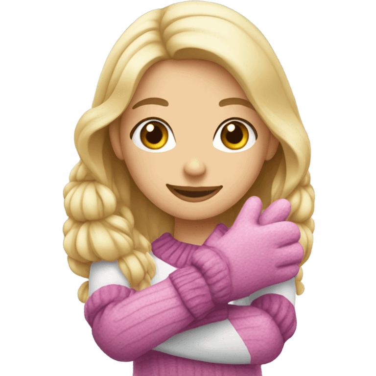 blonde Girl wearing mittens emoji