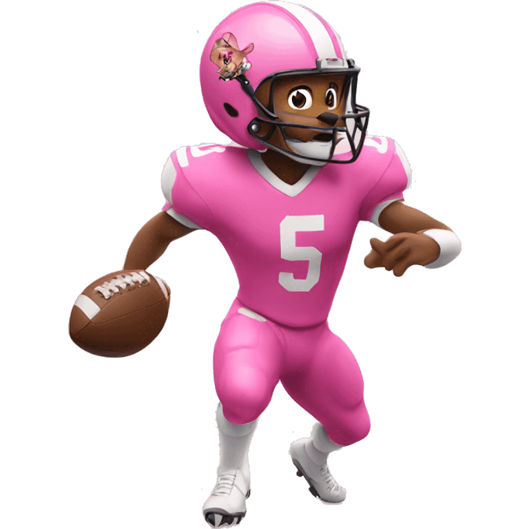 Pink panther playing football emoji