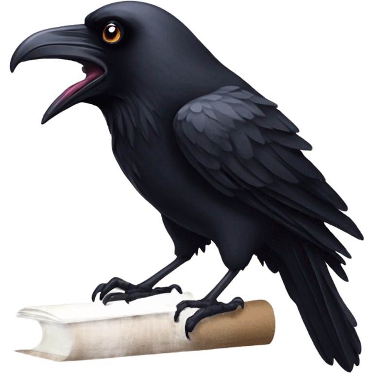 Angry Raven holding the letter K emoji