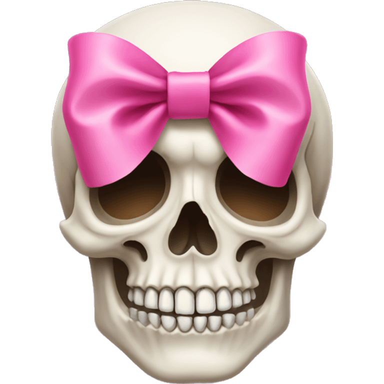 skull with a pink bow emoji