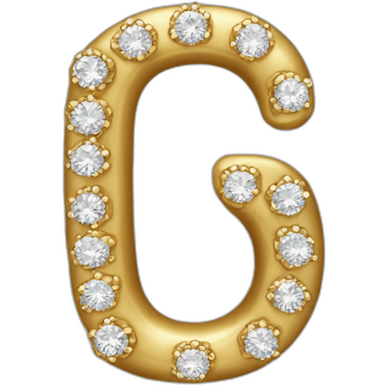 Gold and diamonds letter G emoji