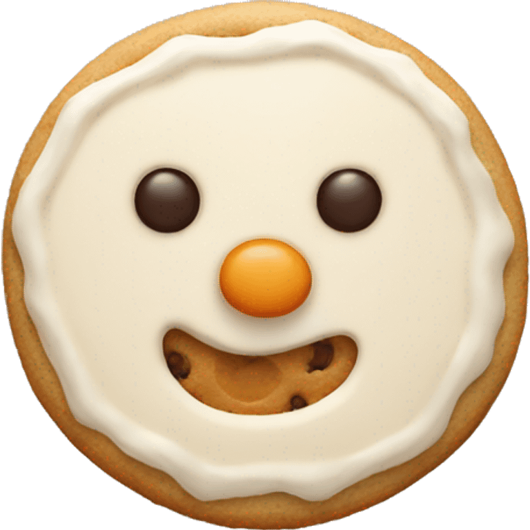 beige neutral snowman cookie emoji