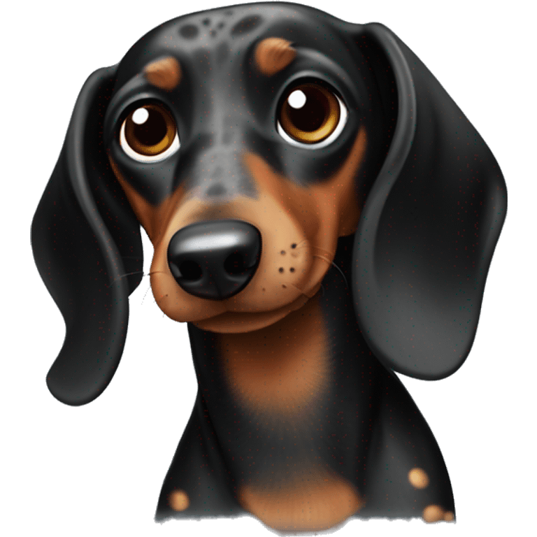 Black and brown dachshund with grey spots emoji