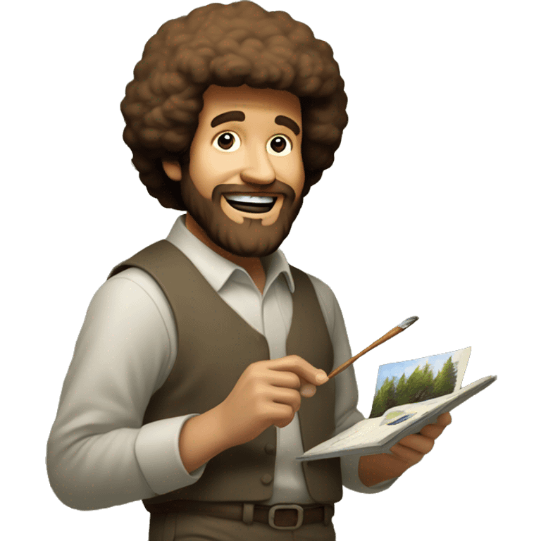 bob ross painting walk in the woods emoji