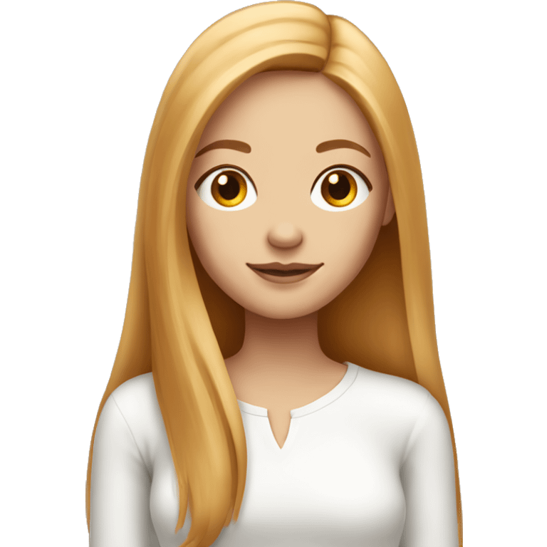 Beautiful girl with long straight strawberry blond hair emoji