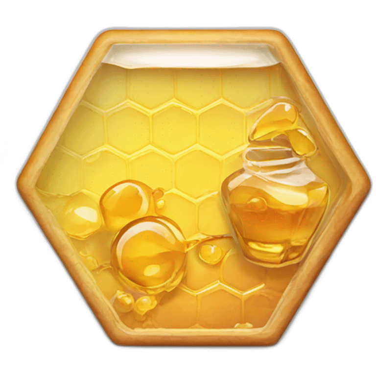 A taste of honey in a hexagon with a black outline emoji