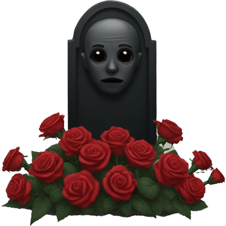 black grave with roses emoji