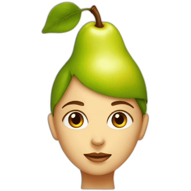 Girl head in the shape of a pear emoji