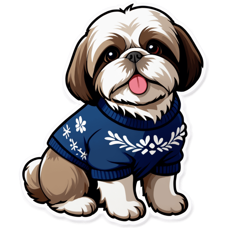 Shih tzu wearing a sweater emoji