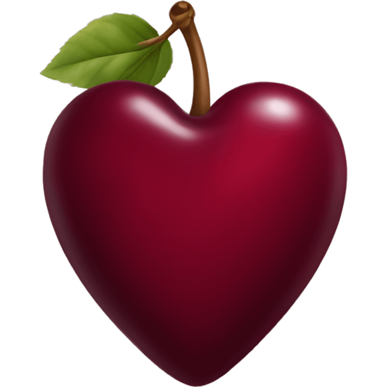 burgundy heart shaped cherries  emoji