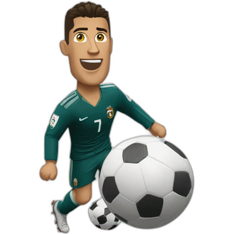 Cristiano Ronaldo playing football emoji