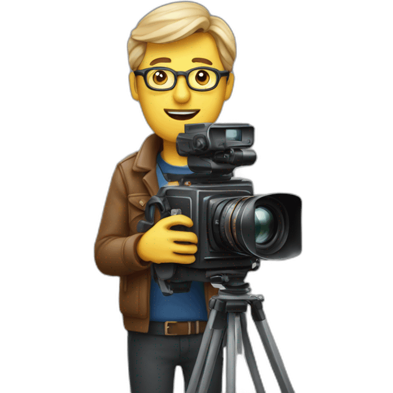 European film director holding a cinema camera emoji