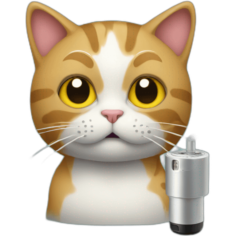 cat with vape emoji