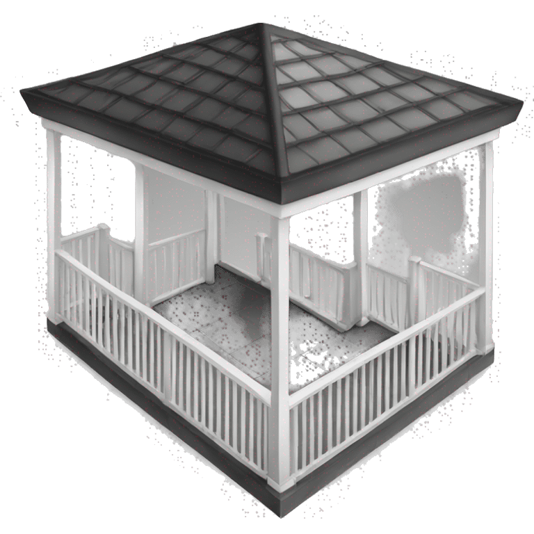 create an emoji in black and white representing a veranda(Balcony) with a glass fence. Make it plain and simple without much detail. emoji