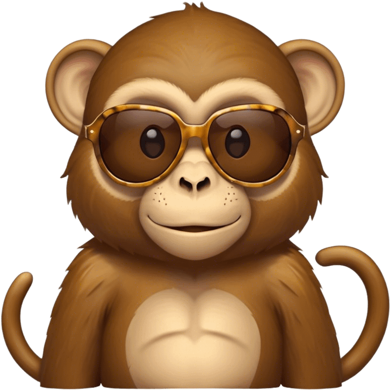 Monkey with sunglasses on emoji