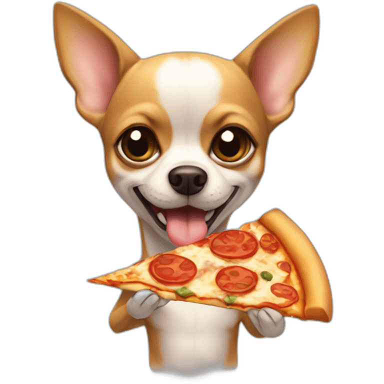 Chihuahua comiendo pizza emoji