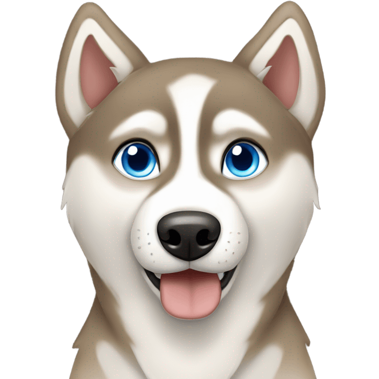 Tan husky with blue eyes emoji