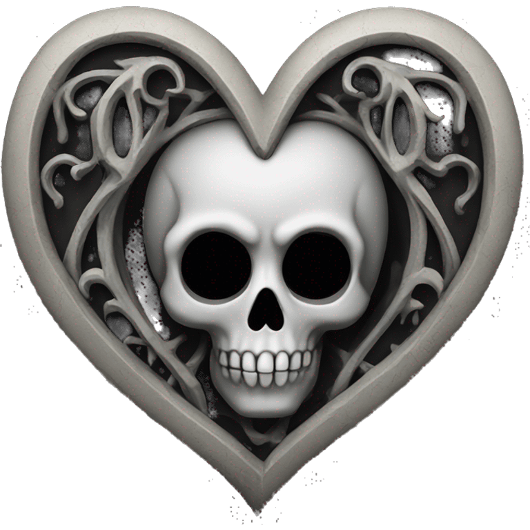 Gothic heart skull emoji