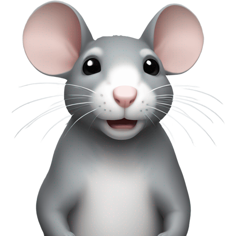 Rat with grey head and white body  emoji