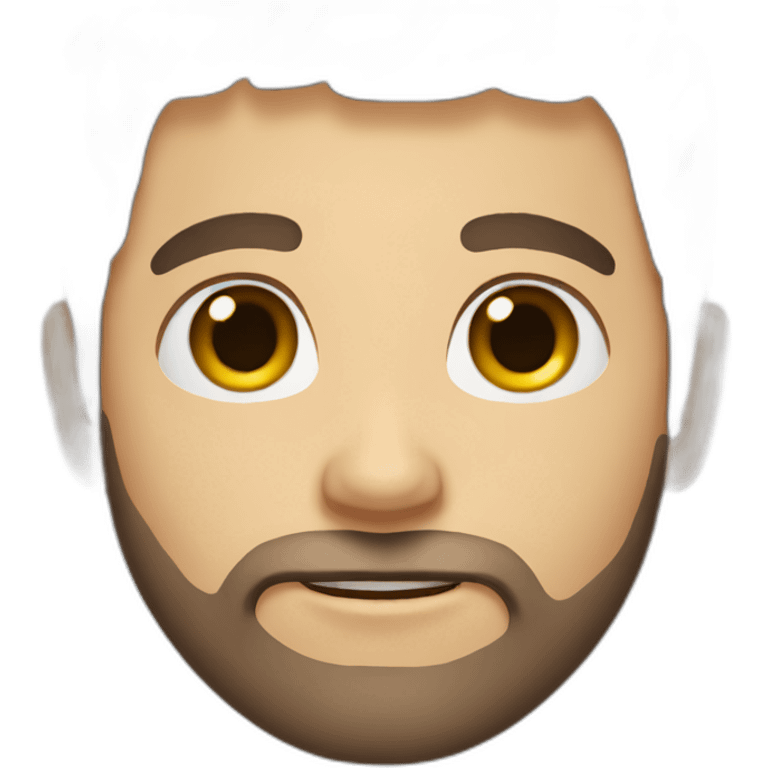 guy with brown eyes with brown hairs and beard emoji