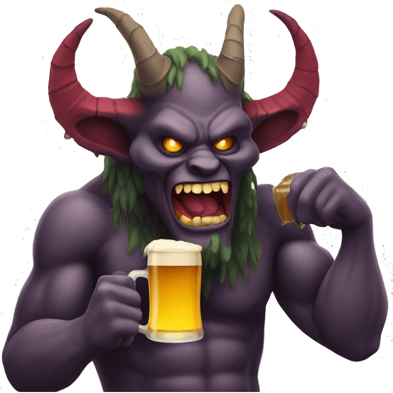 Demon that is drinking beer emoji