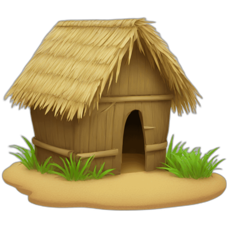 cute straw hut emoji