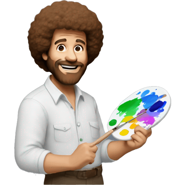 BOB ROSS HOLDING A PAINT PALETTE emoji