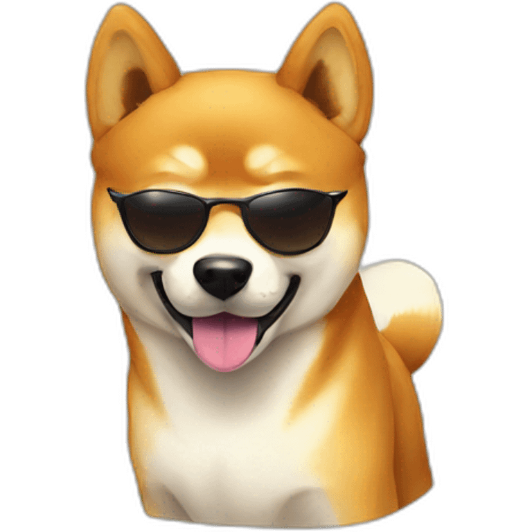 shiba inu with sun glass emoji