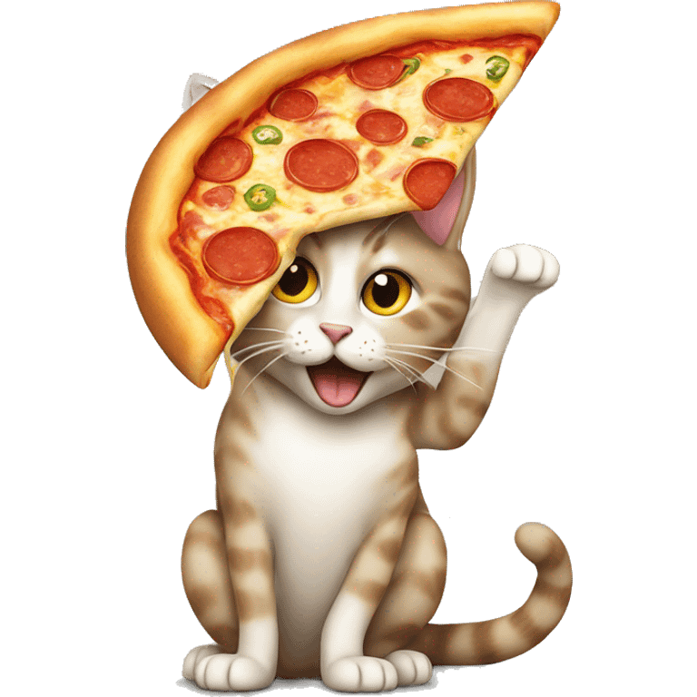 Cat eating a pizza  emoji