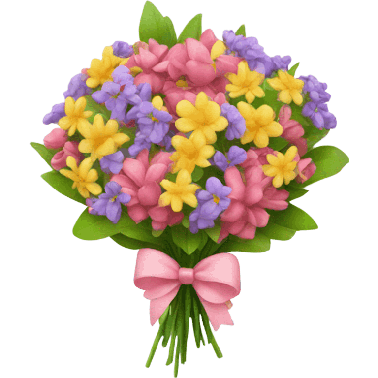 bouquet of flowers with bow emoji