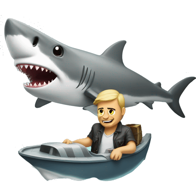  man on a shark drinking a beer emoji