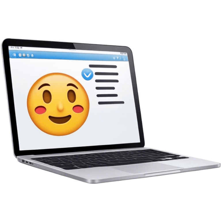 Laptop with writing on the screen emoji