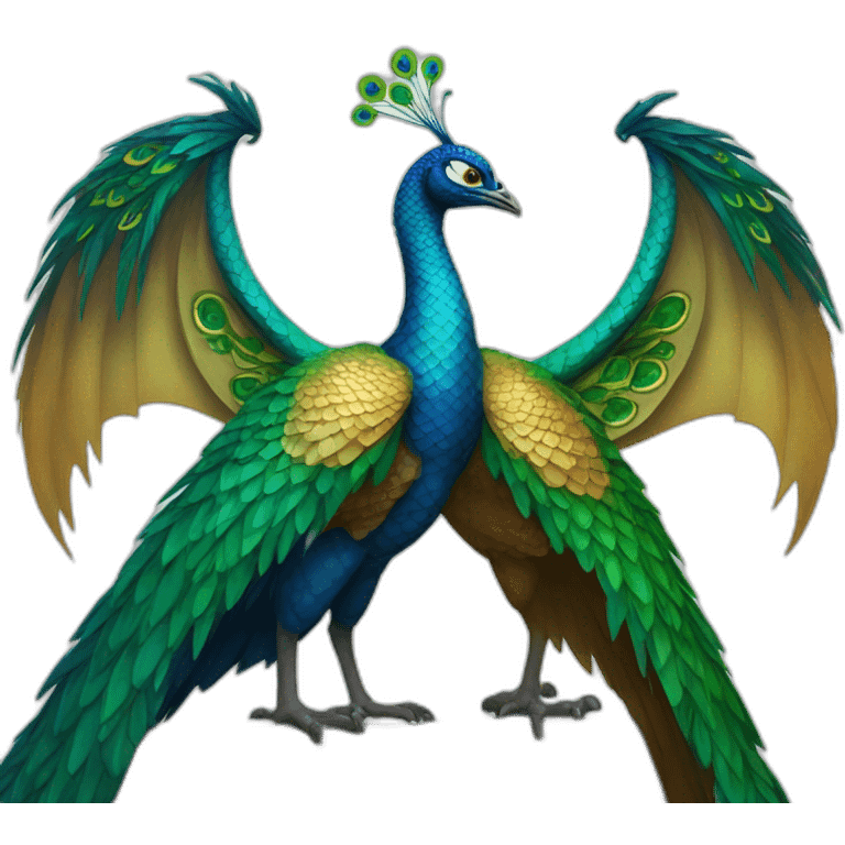 Peacock and dragon emoji