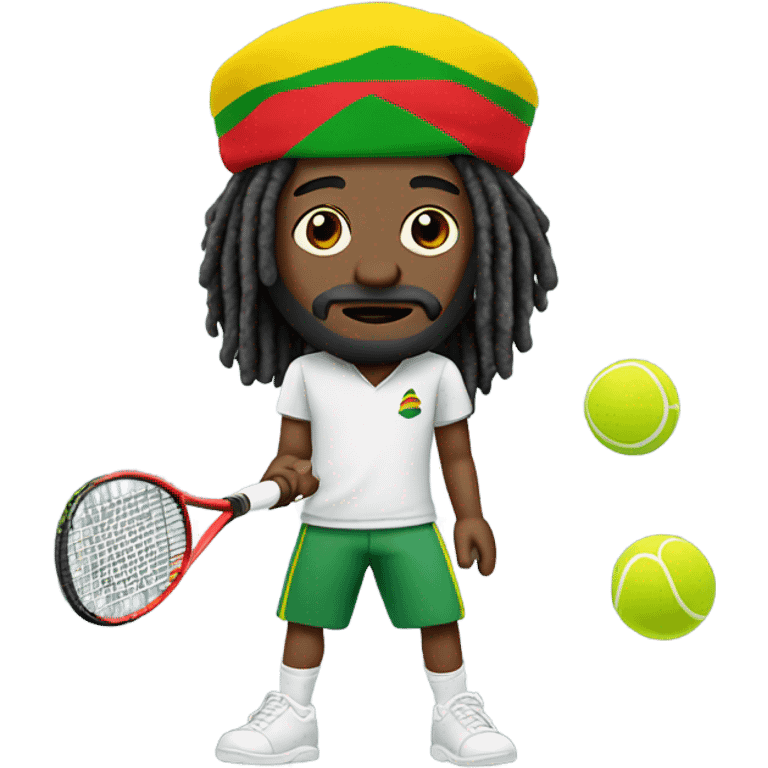 Rastafarian playing tennis emoji