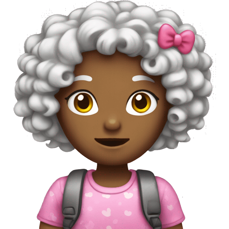 Hello kitty with some curly hair emoji