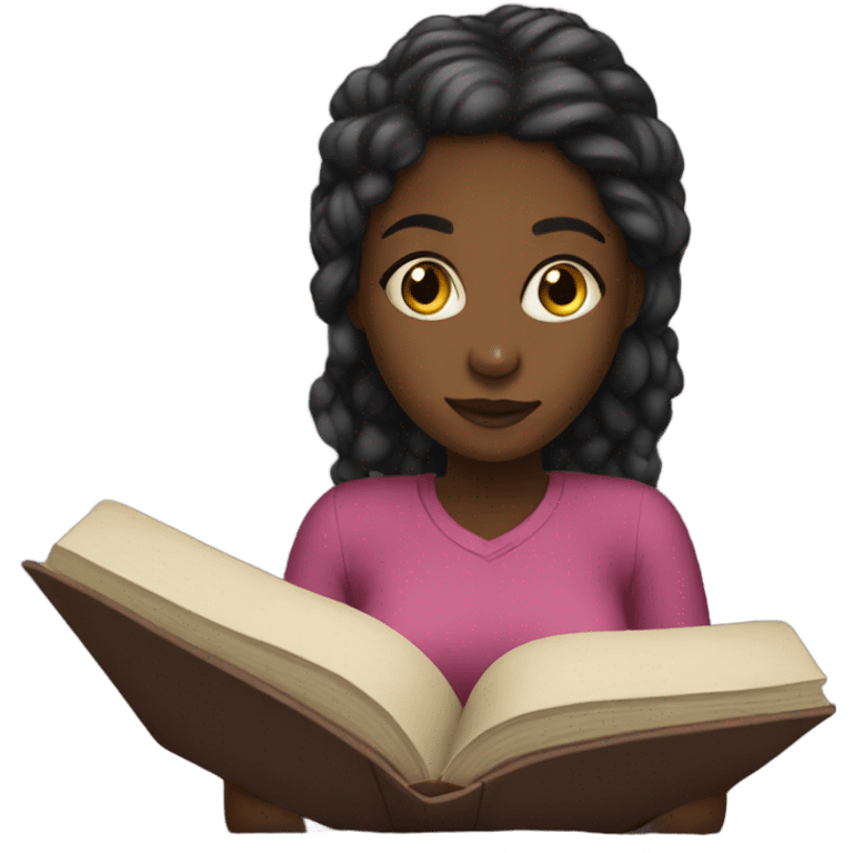 Black girl Reading a book emoji