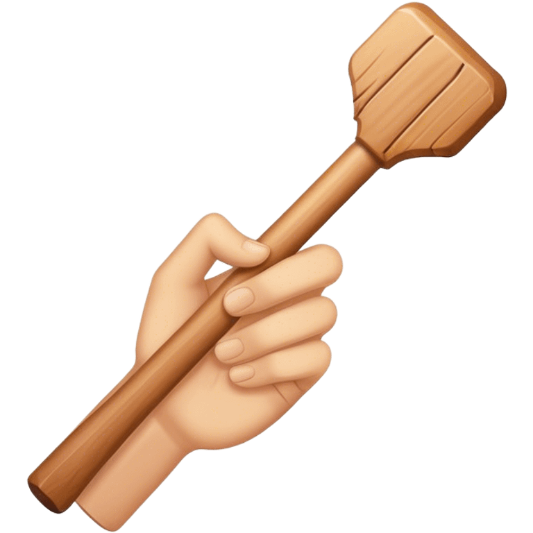 Hand holding Woodstick emoji