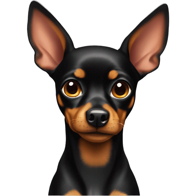 Black and tan min pin dog emoji