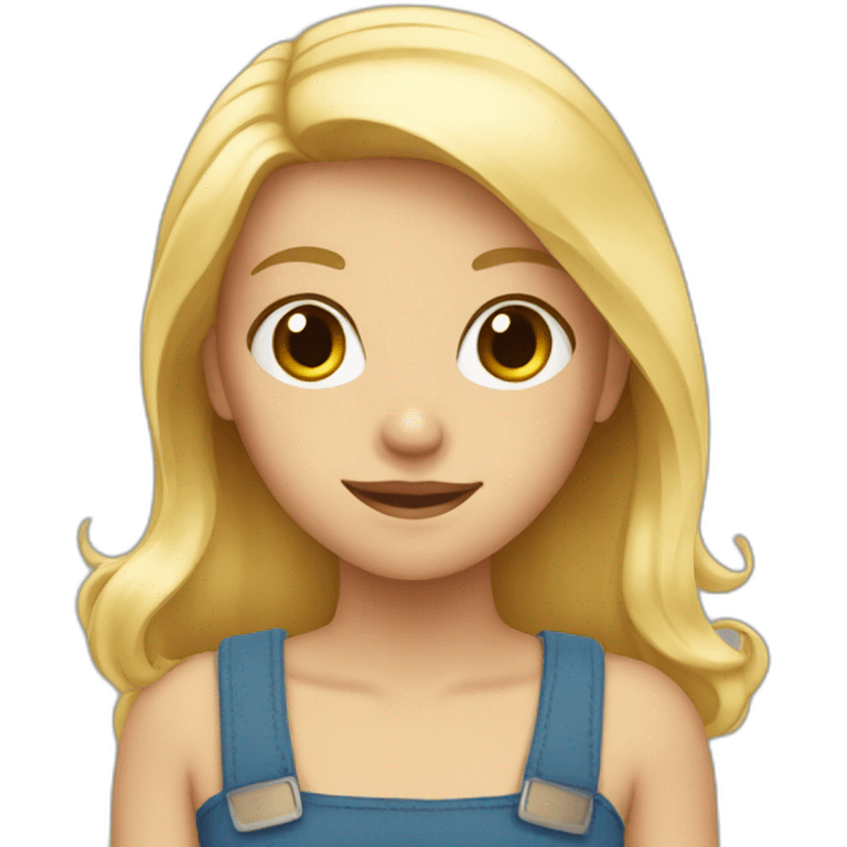 Blond girl holding a box emoji