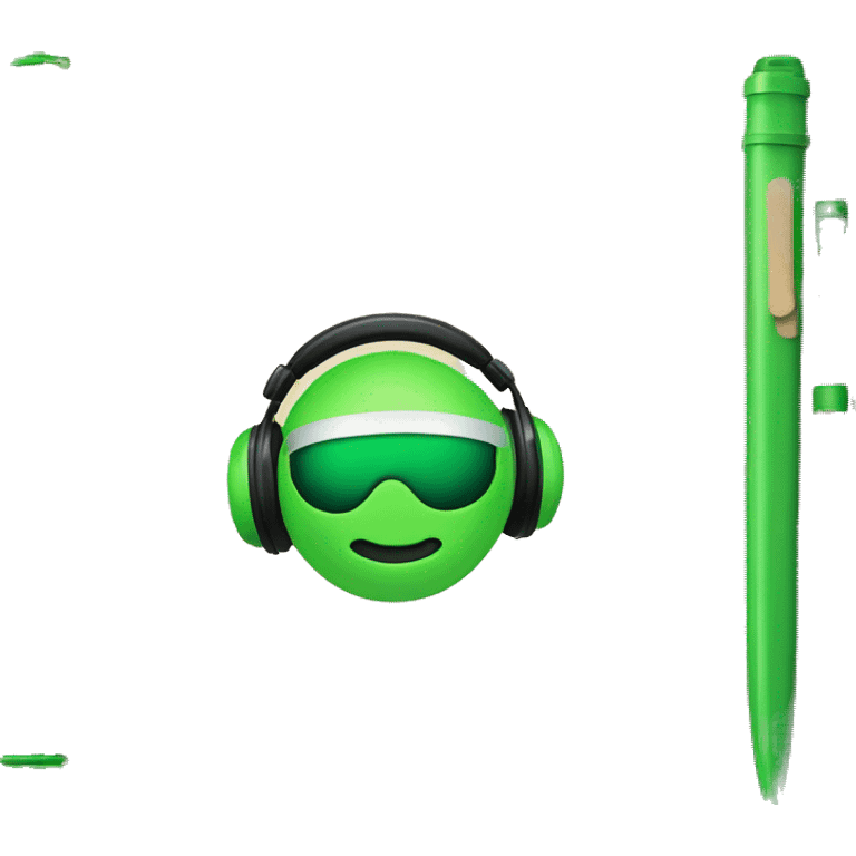 A beige school notebook with green barrier on dj set  emoji