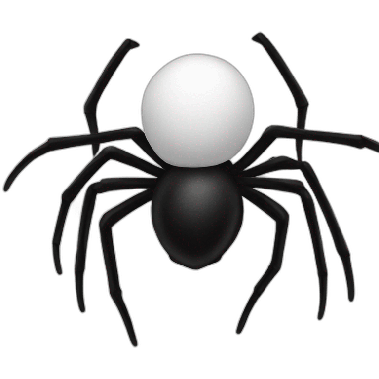 white and black split spider mascot emoji