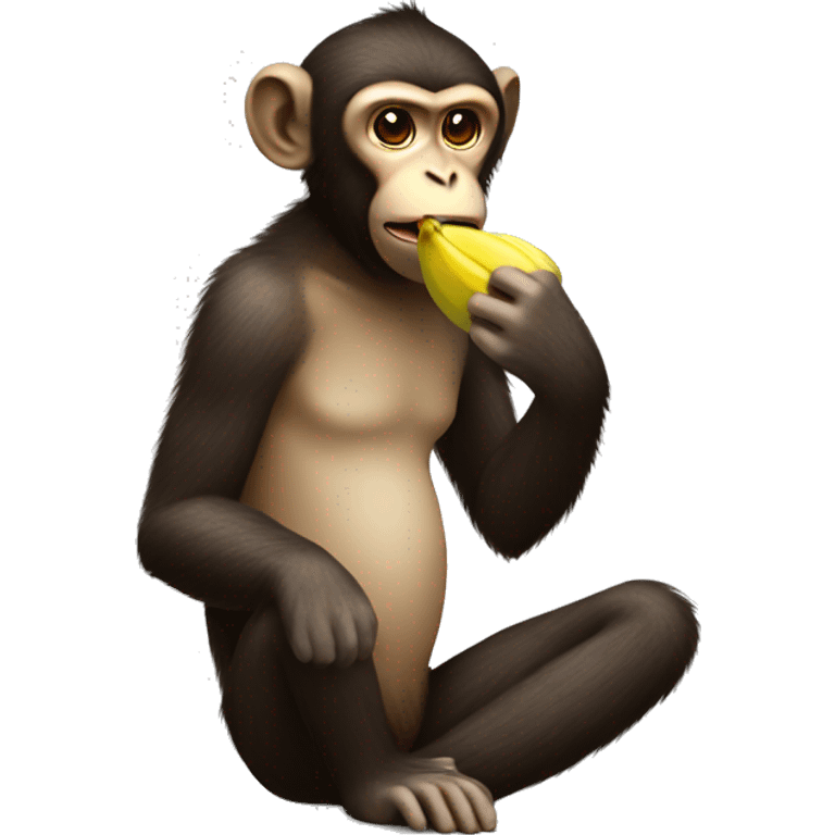 Monkey eating banan emoji