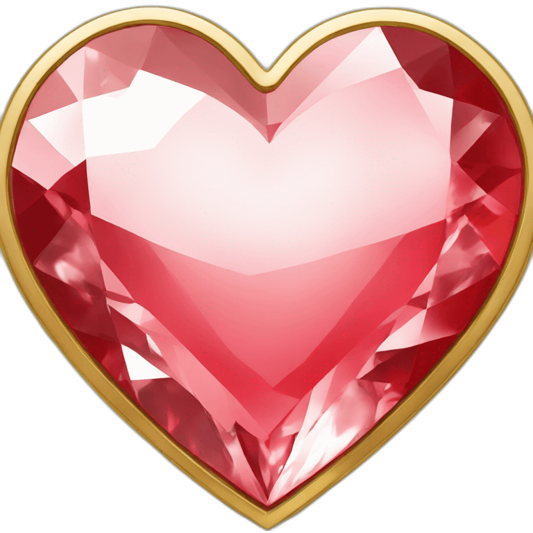 Red heart diamond with gold border emoji