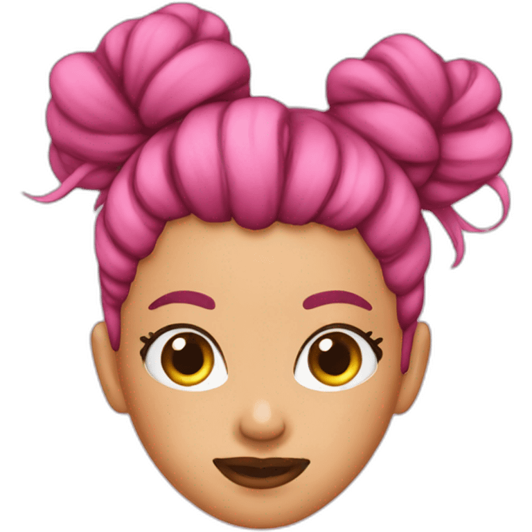 Pink messy bun emoji