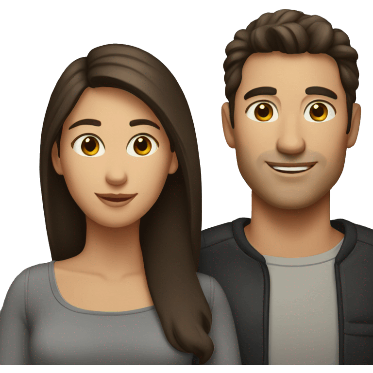 brunette man and woman emoji