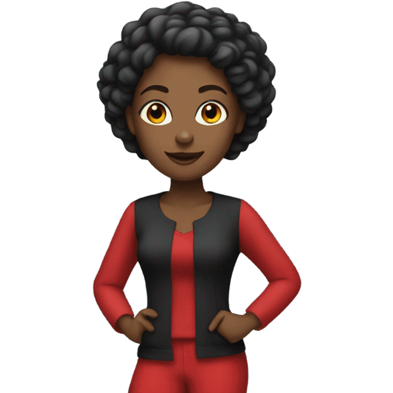 black female in red emoji