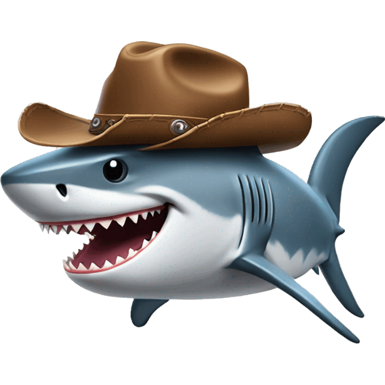 Shark with a cowboy hat  emoji