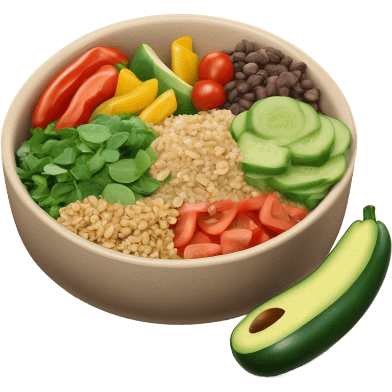 realistic bowl of healthy food emoji